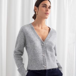 & other stories dinosaur button knit cardigan